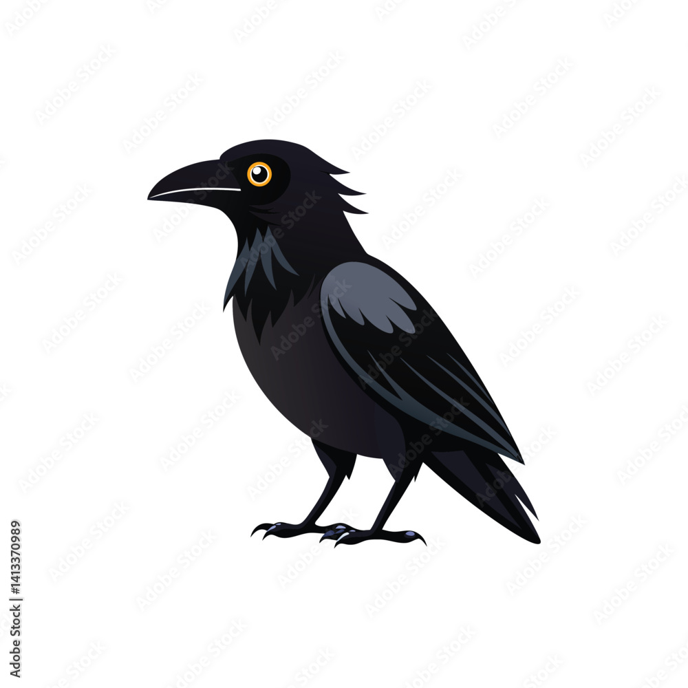 Fototapeta premium crow on a white background