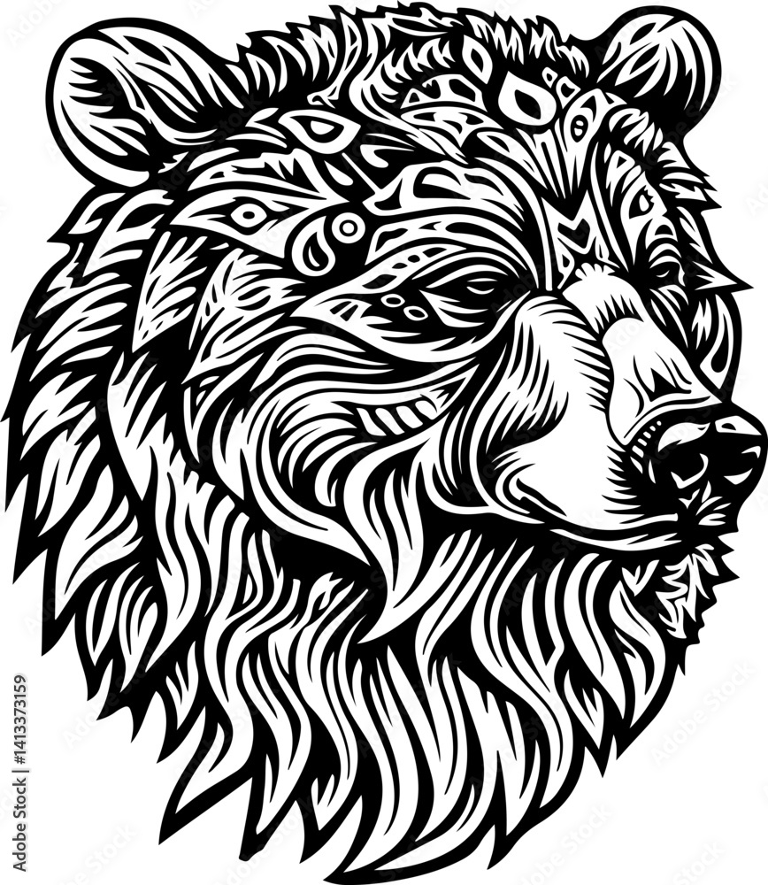 custom made wallpaper toronto digitalGrizzly Bear, tiger, animal, vector, head, cat, tattoo, illustration, wild, mammal, bear, lion, logo, design, black, silhouette, art, face, wildlife, nature, tribal, drawing, fur, dog, big, animals