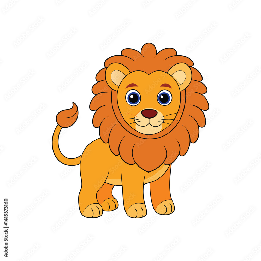 lion cartoon isolated on white