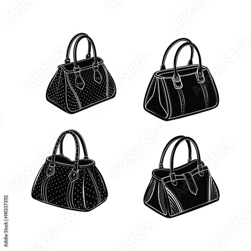 Stylish Handbags Collection Black Leather Bags Design