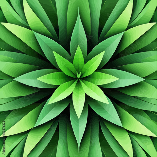 Paper Plant Illustration: Green Leaf Design

