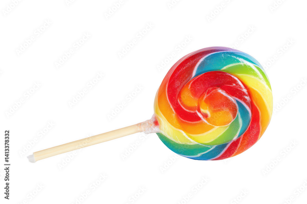 Lollipop with rainbow colors, isolated on a white background, png Lollipop with rainbow colors, isolated on a white background, png