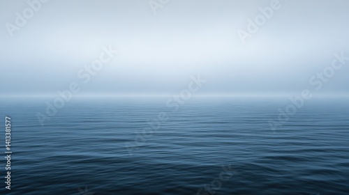 A quiet, misty morning at sea, the horizon barely visible in the fog --ar 16:9 --v 6.1 Job ID: 72a3487f-068b-4670-aba2-5683ddc5dfd1