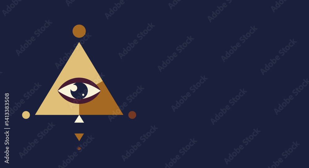 Abstract geometric eye symbol against a dark background Esoterics