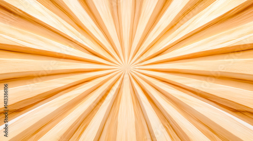 Wooden lamellas forming a sunburst pattern background photo