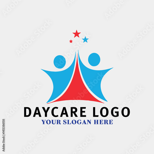 kids daycare logo design vector