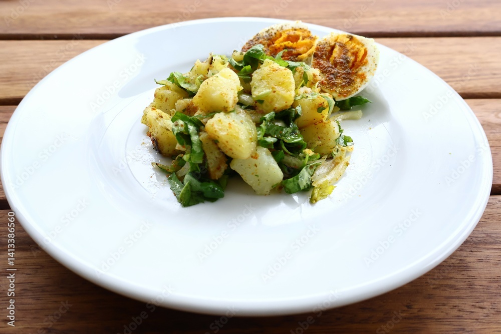 alads made of onion, lettuce, parsley and potatoes. Seasoned with olive oil, lemon juice, black pepper and paprika. alads made of onion, lettuce, parsley and potatoes. Seasoned with olive oil, lemon juice, black pepper and paprika.