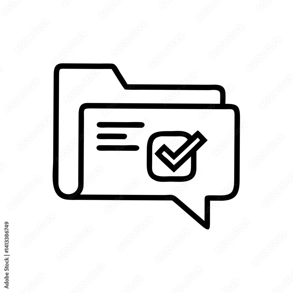 Employee feedback folder icon, line style Employee feedback folder icon, line style