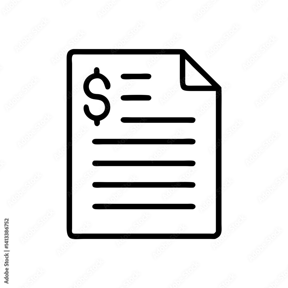 Income statement icon, salary document line style Income statement icon, salary document line style