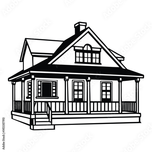Classic American Farmhouse Silhouette