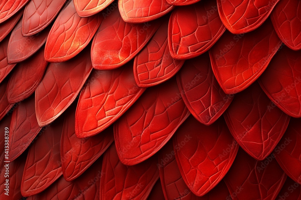 Obraz premium Red Scale Texture Pattern
