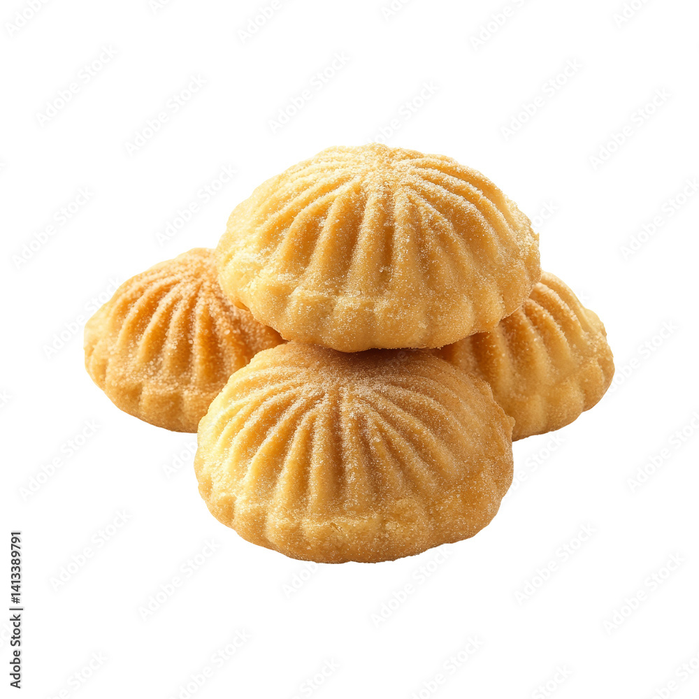 Deliciously traditional maamoul cookies arranged neatly on a transparent background, perfect for any festive occasion, maamoul food isolated on transparent background