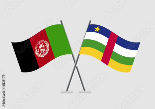 Afghanistan and Central African Republic vector flags in crisp vector alignment