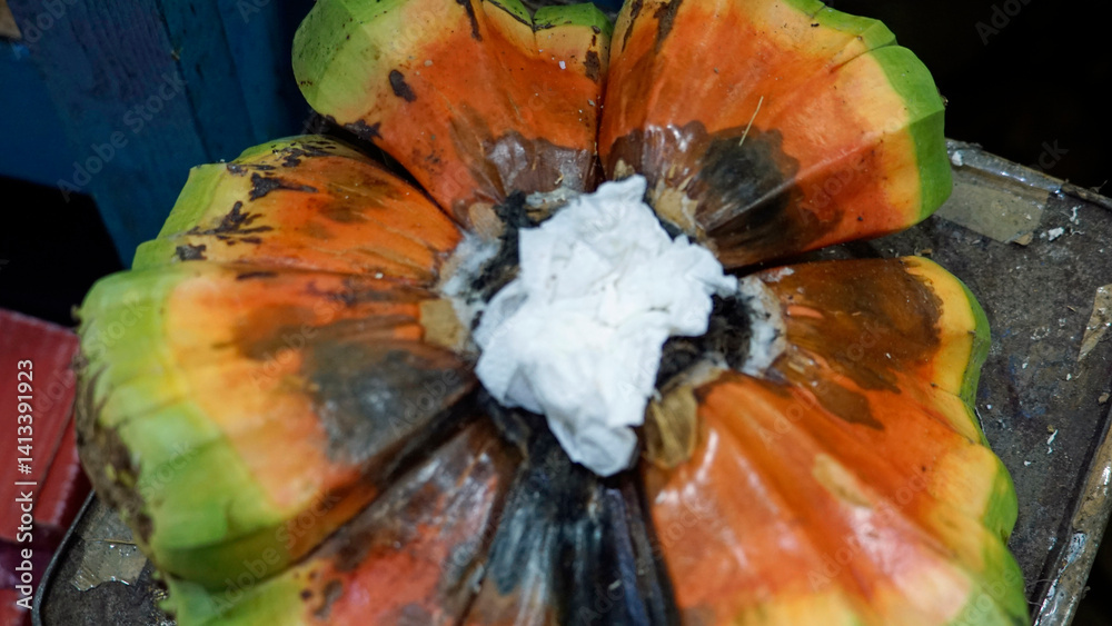 exotic ripe screw pine fruit