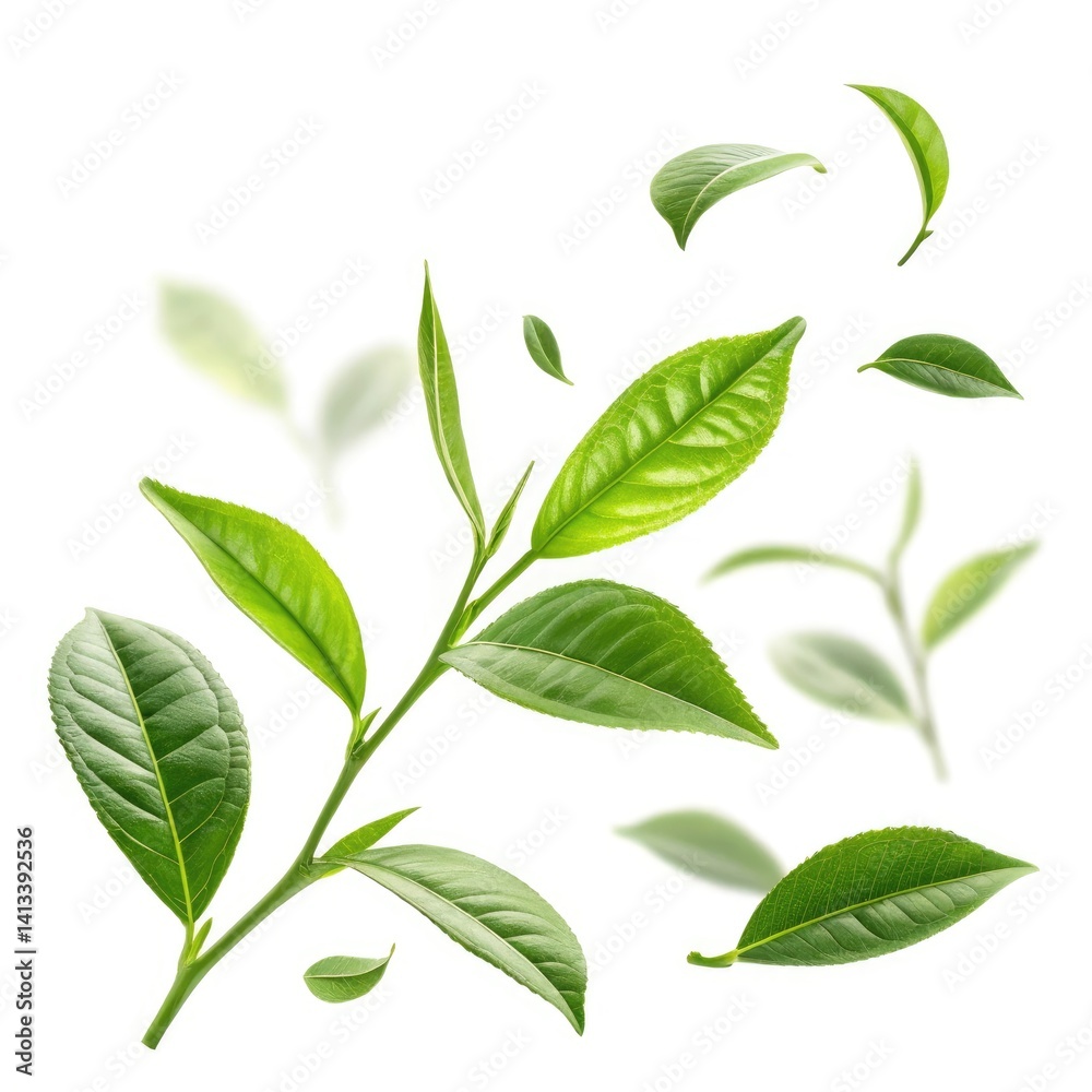 green leaves isolated on white background green leaves isolated on white background