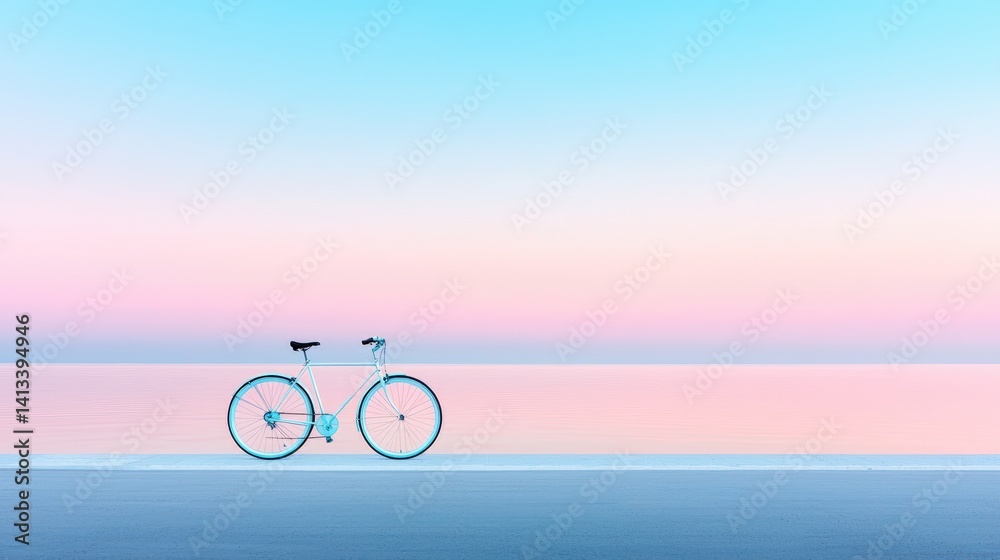 Fototapeta premium Pastel Bicycle on a Road