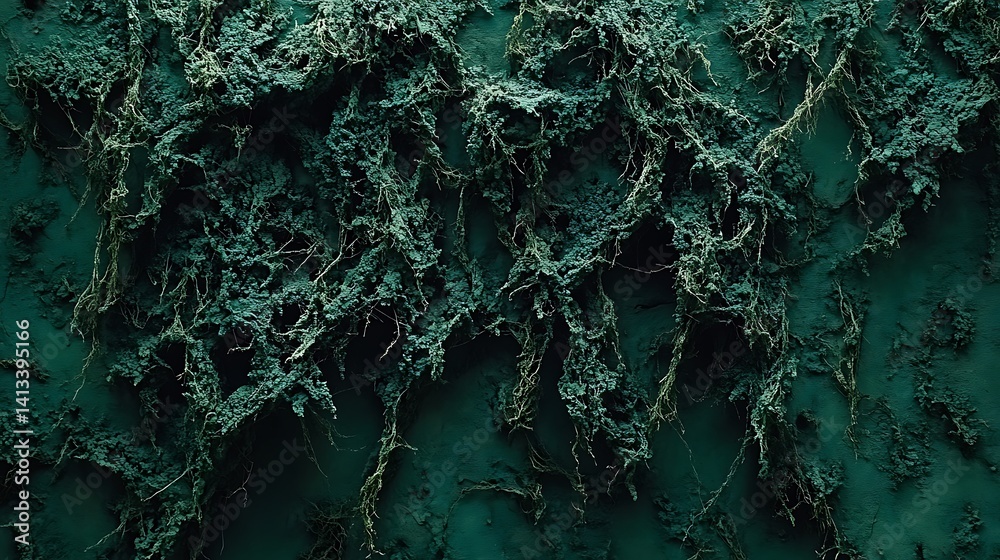 Deep teal textured organic growth