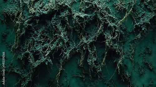 Obraz na płótnie Deep teal textured organic growth w salonie