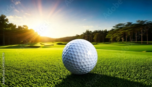 Bolas de golfe e grama de campos de golfe