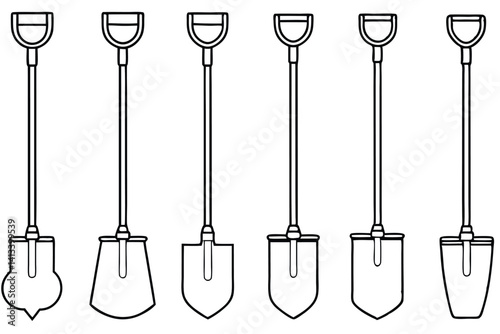 Different Types of Shovel Vector Collection