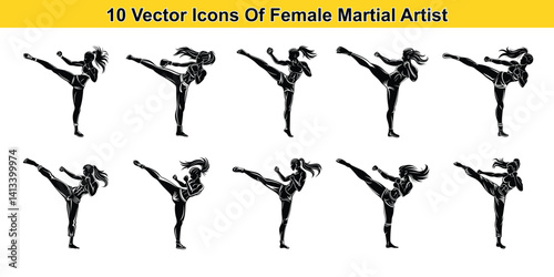 Powerful Female Martial Artists Exhibiting Kicks