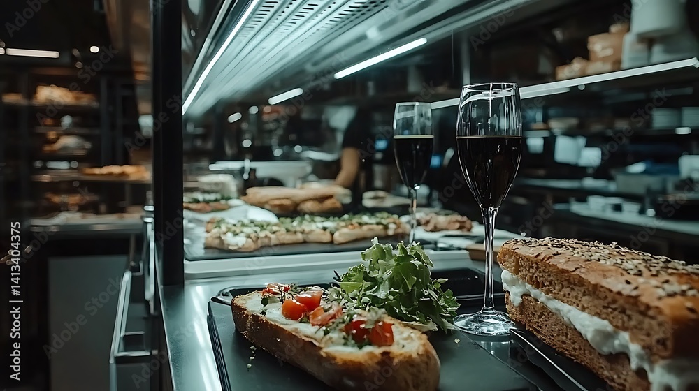 Delicious sandwiches and drinks
