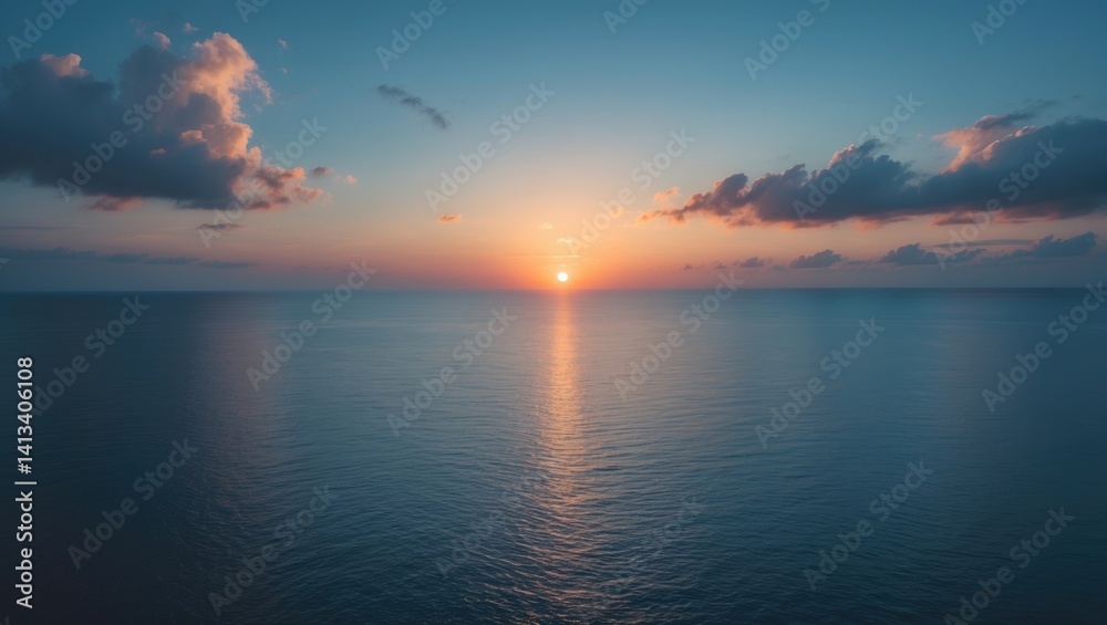 Fototapeta premium As the sun sets, the sky appears blue