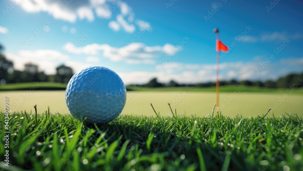 Obraz premium The golf ball close to the hole