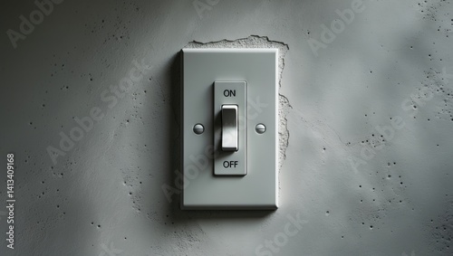 A broken-white light switch that enhances the minimalist look of the wall