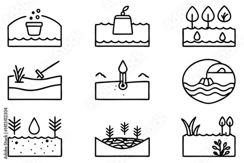 Farming Soil Additive Tools on White Background