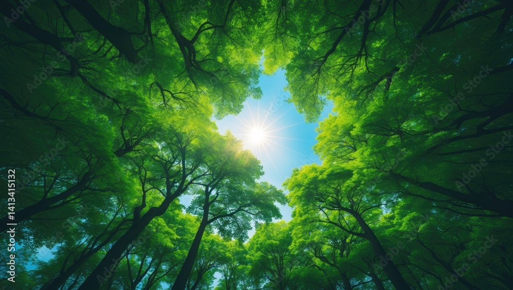 Fototapeta premium Forest in Spring from Above