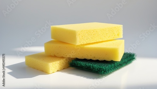 Dish cleaning sponge isolated on a white background