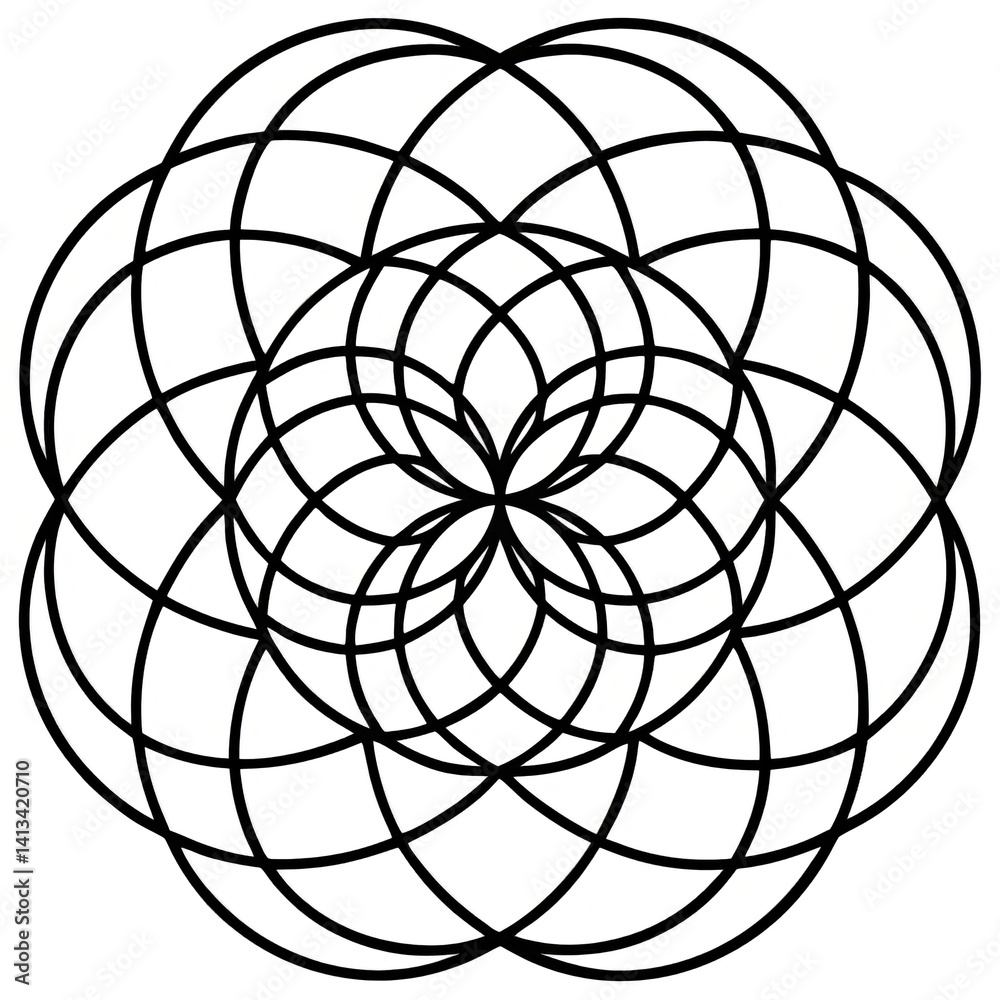 Fototapeta premium Overlapping Circles Pattern