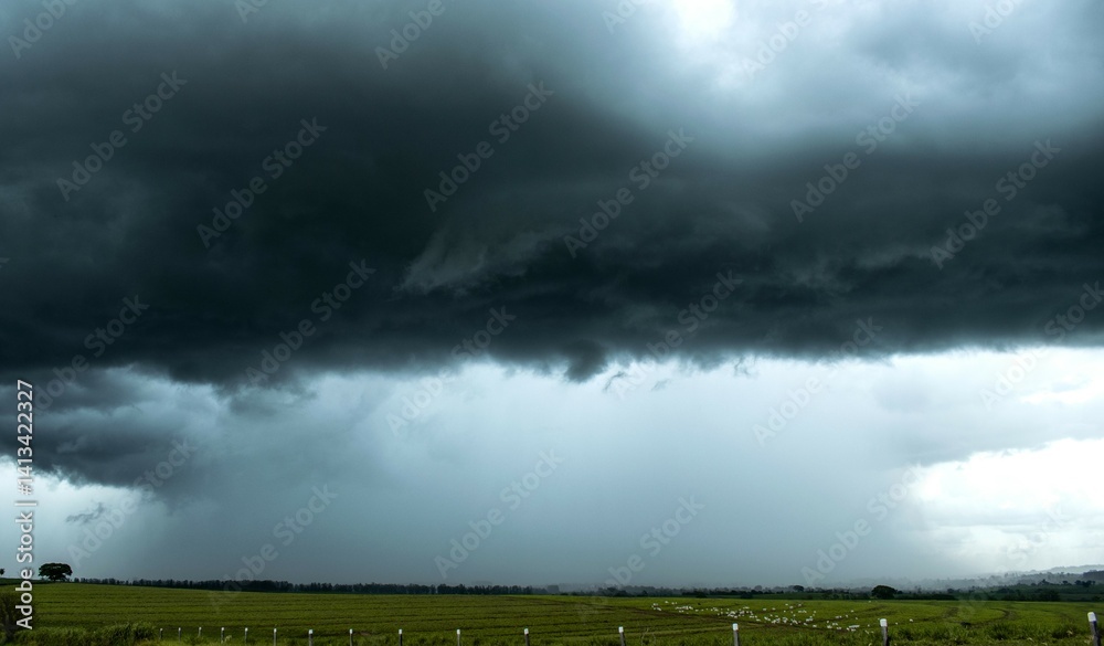 Obraz premium Storm clouds, dark sky, dark storm clouds
