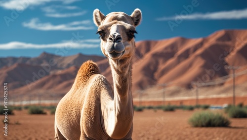 During my visit to the project site, I spotted this camel. The camel was striking a pose for my camera, and I captured several photos.