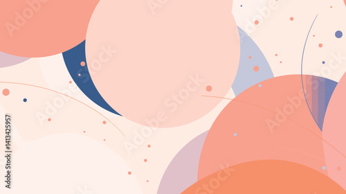 Abstract geometric circles in soft pastel colors with minimal design aesthetic flat vector illustration