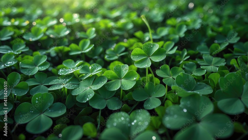 A patch of three shamrock leaves A patch of three shamrock leaves