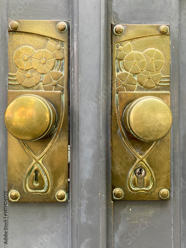 Brussels, Belgium. Art Nouveau architecture that graces the city