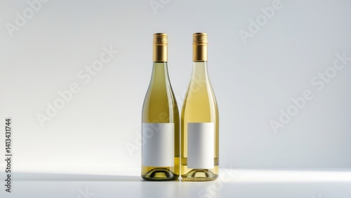 Background featuring an isolated white wine bottle