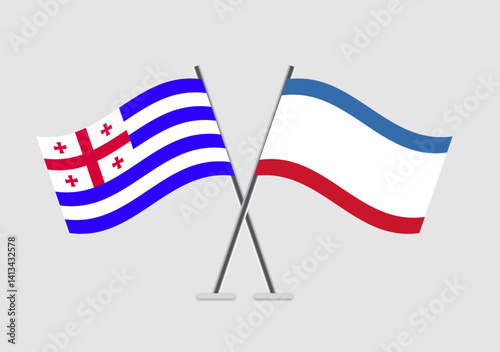 Ajaria and Crimea vector flags in 2D vector symbol style