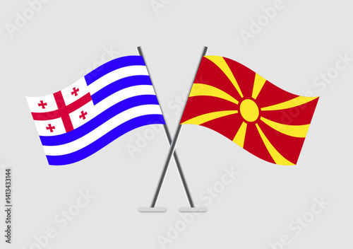 Ajaria and Macedonia vector flags in mutual respect layout