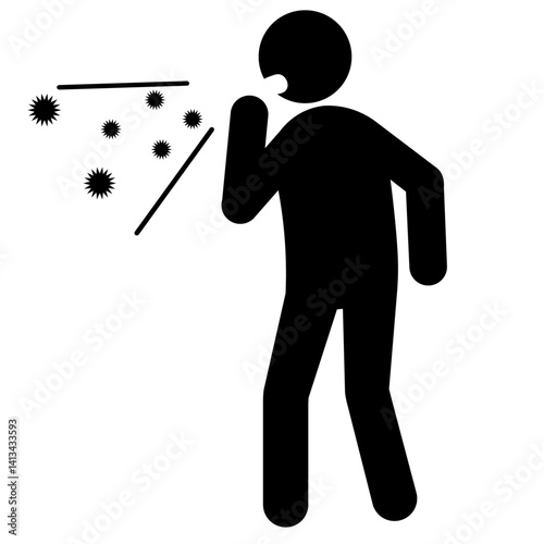 咳をする人のピクトグラム