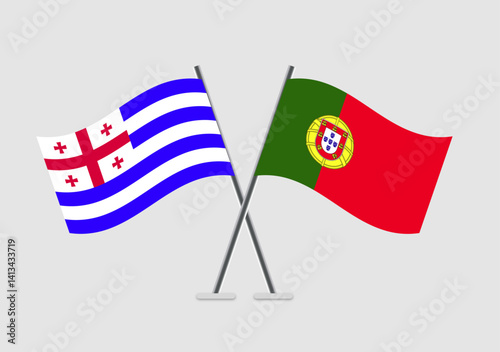 Ajaria and Portugal vector flags artwork in official harmony layout
