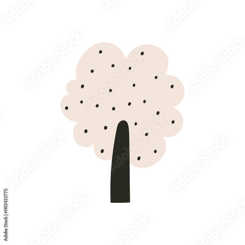 Naive simple tree. Autumn tree abstract vector illustration