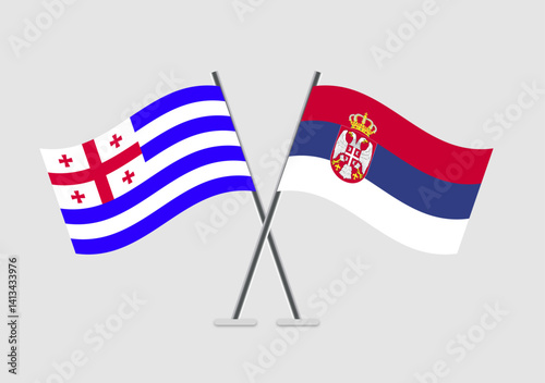 Ajaria and Serbia vector flags featured in global discussion theme