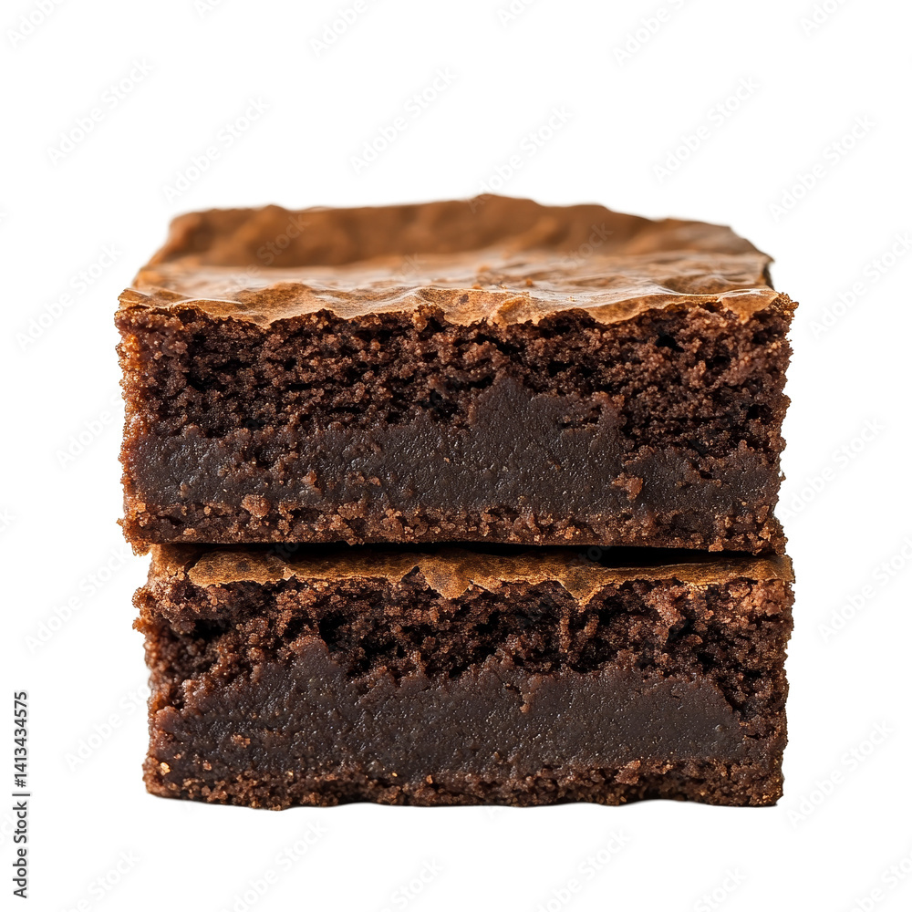 Deliciously rich brownie stacked on a transparent background showcasing its fudgy texture and perfectly baked crust, brownie isolated on transparent background Deliciously rich brownie stacked on a transparent background showcasing its fudgy texture and perfectly baked crust, brownie isolated on transparent background
