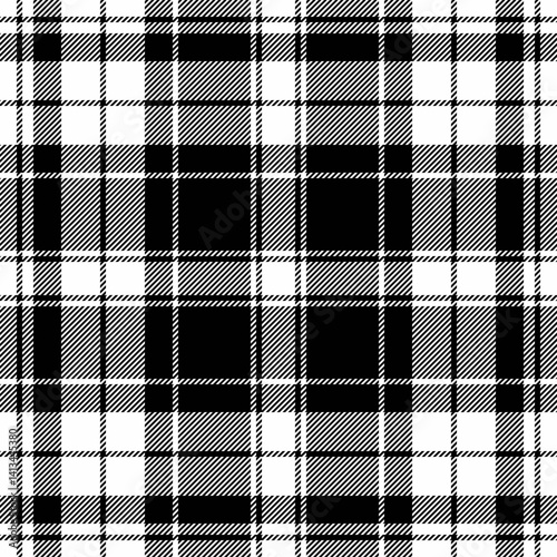 Stylish black and white plaid pattern.  Perfect for textile design, fashion, website backgrounds, or any project needing a classic, sophisticated texture.