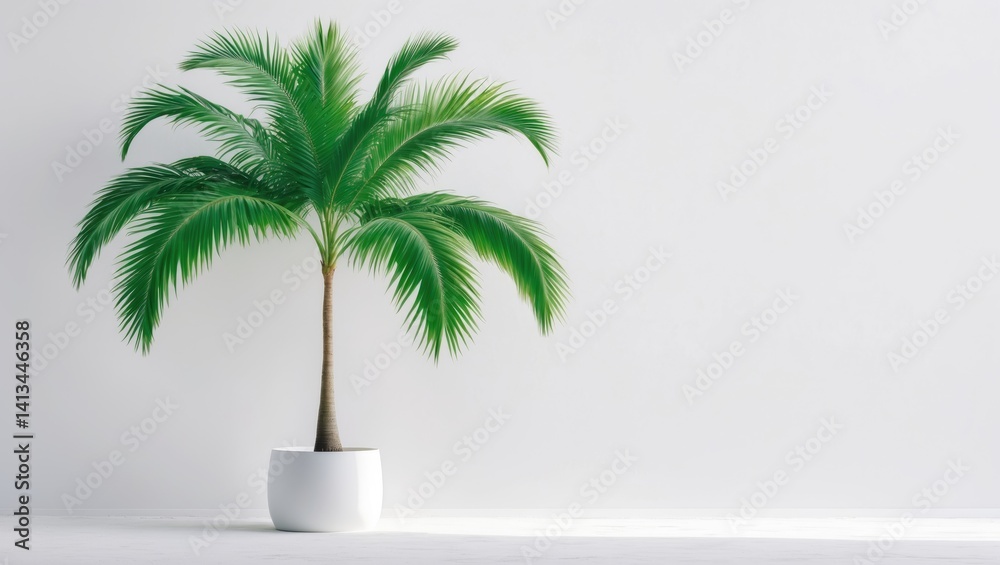 Fototapeta premium sago palm tree on a white backdrop