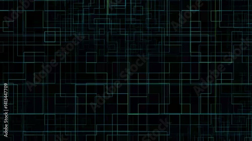 High tech neon circuit board. Glowing green circuit animation. futuristic digital Data moving on Circuit Board 4k  animation.