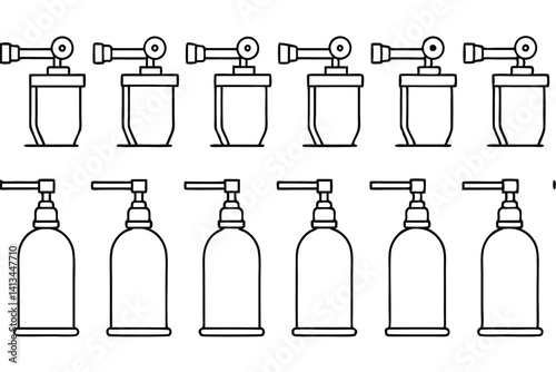 Different Sprayer Machine Designs on White